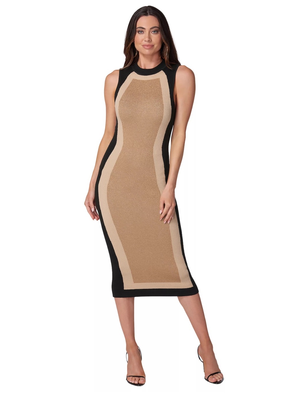 Women's bebe Metallic Colorblock Dress